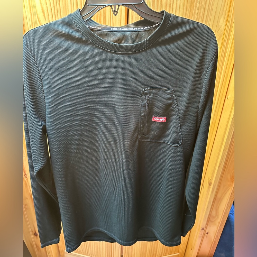 Wrangler Black Thermal Long Sleeve Men's Shirt